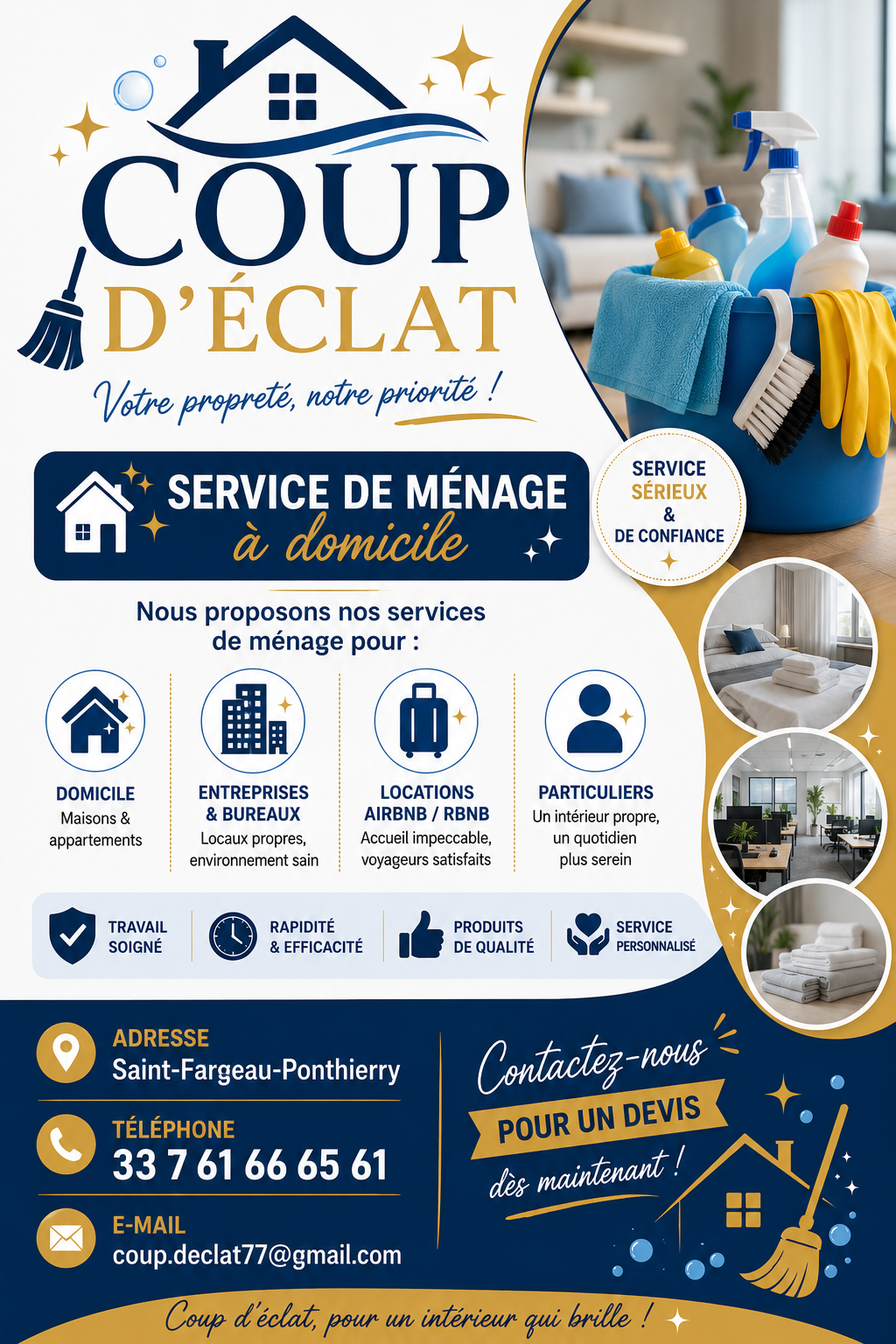 Prospectus Coup d'Éclat — service de ménage à domicile